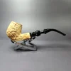 Rustic Army Mount Bent Billiard Estate Block Meerschaum Pipe, Turkish Estates - Image 3