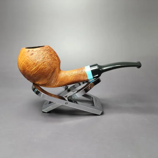 Reum Pipes Tan Sandblasted Apple w/ Resin Briar Pipe, Unsmoked - Image 3
