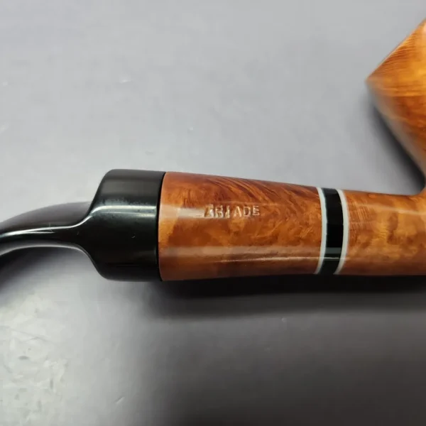 Brebbia Triade Smooth Bent Billiard Estate Briar Pipe, Italian Estates, 9mm - Image 3