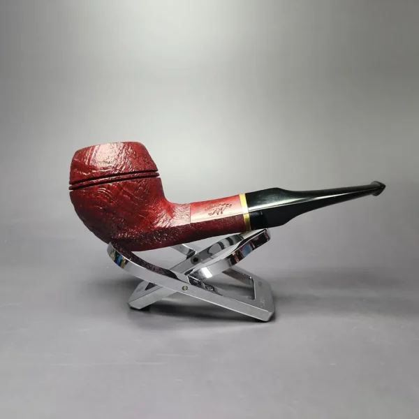Mina Pipes Sandblasted Bulldog w/ Brass Estate Briar Pipe, Unsmoked - Image 3