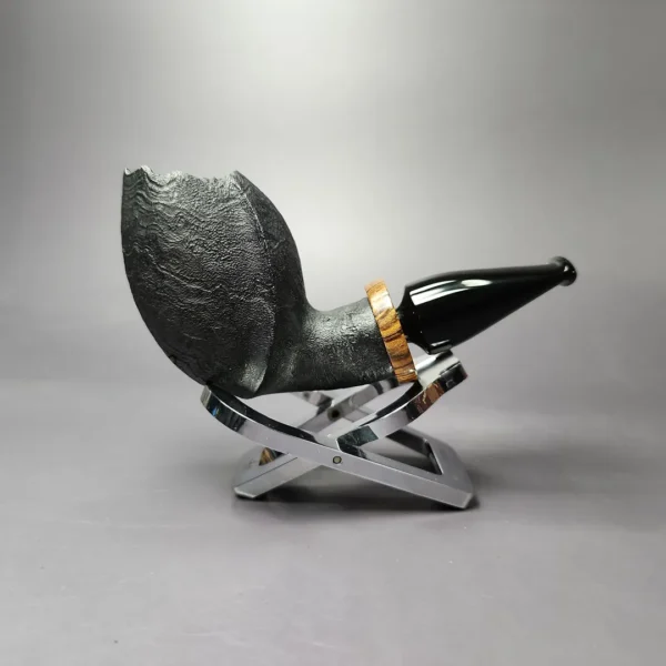 Peter Toth Sandblasted Stubby Freehand w/ Black Palm Handmade Briar Pipe, New - Image 3