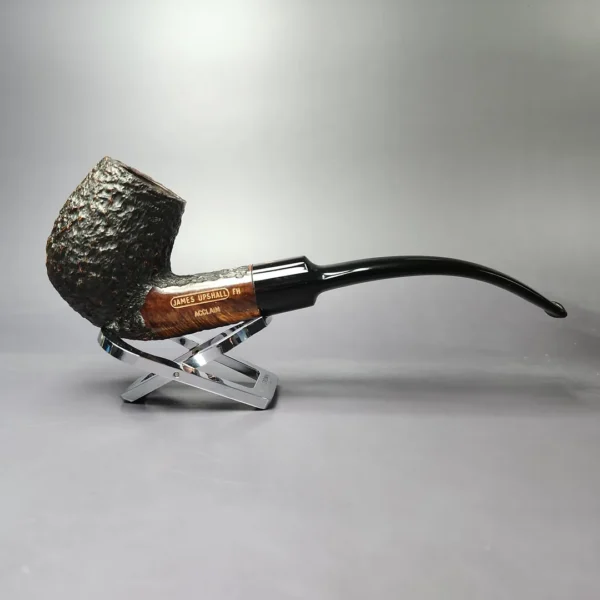 James Upshall Empire Acclaim Magnum Rusticated Bent Billiard Estate Briar Pipe, Unsmoked - Image 3