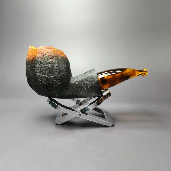 Peter Toth Flame-blast Faceted Freehand Handmade Briar Pipe, New - Image 3