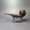 Nathan Armentrout Contrast Sandblasted Apple w/ Boxwood Handmade Briar Pipe, New - Image 4