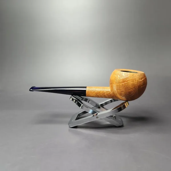 Eclesias Pipes Partially Sandblasted Prince Handmade Briar Pipe, New - Image 4