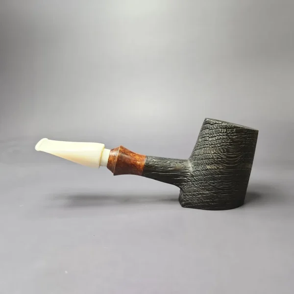 Davorin Denovic Sandblasted Morta Poker w/ Briar Mount Estate Briar Pipe, Other Estates - Image 4