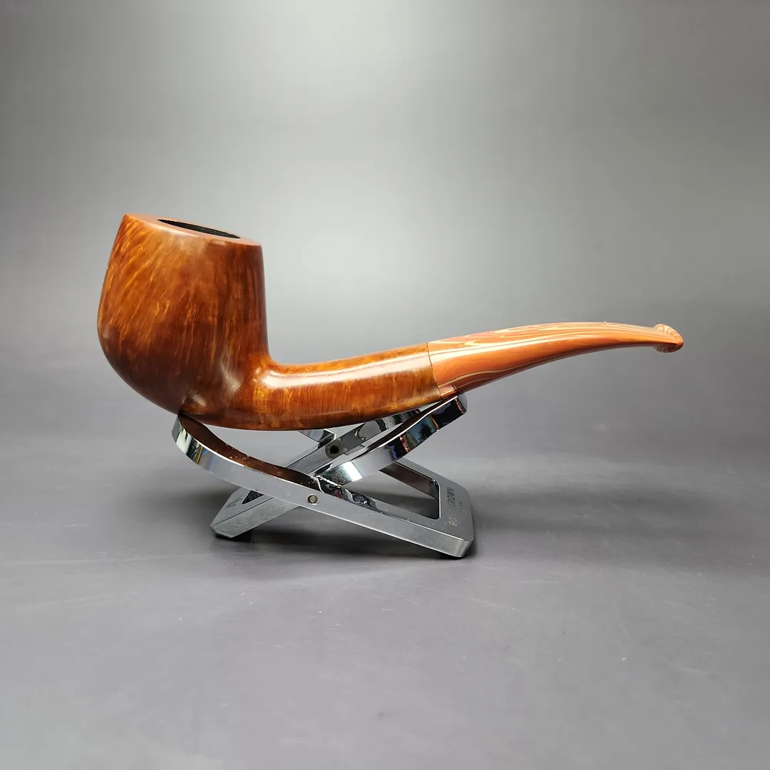 Ian Barnes Smooth Bent Billiard Estate Briar Pipe, Unsmoked - Image 4