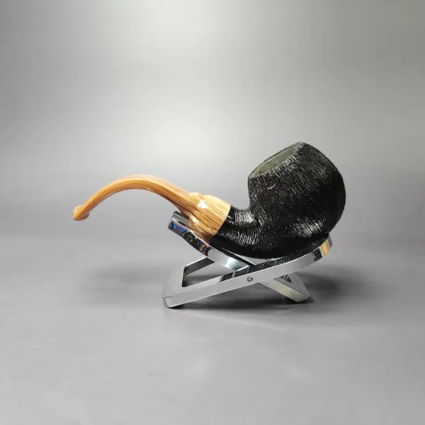 Moonshine Rusticated Grapeshot Cannonball Estate Briar Pipe, American Estates - Image 4