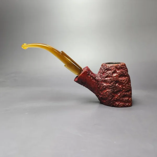 Caminetto Business XL Rusticated Cherrywood Estate Briar Pipe, Italian Estates - Image 4
