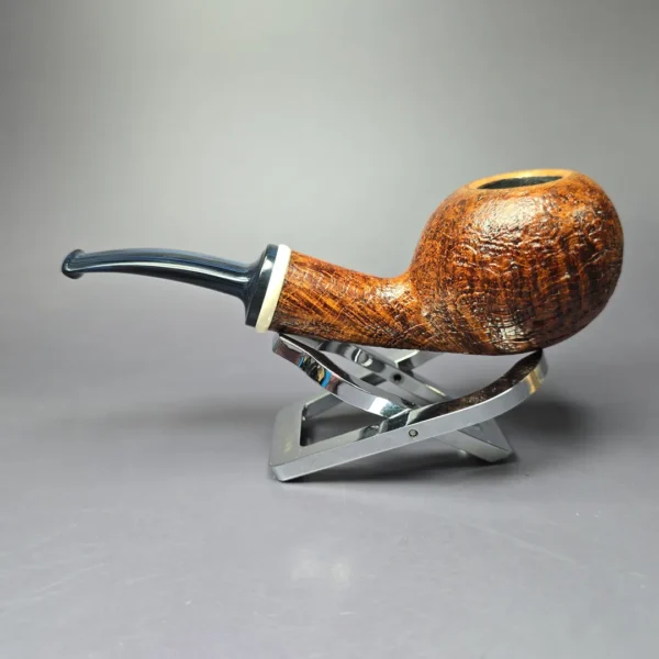 Robertson Pipes Contrast Sandblasted Tomato w/ Ivorite Handmade Briar Pipe, New - Image 4