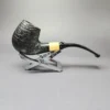 MBSD Briars by Piero Vitale Sandblasted Brandy w/ Boxwood Briar Pipe, New - Image 4