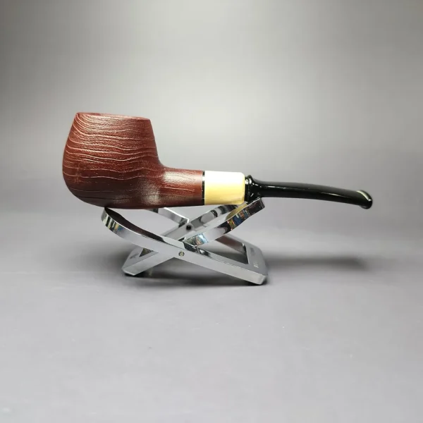 MBSD Briars by Piero Vitale Sandblasted Author w/ Olivewood Briar Pipe, New - Image 4