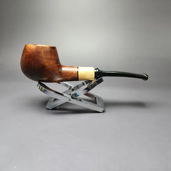 MBSD Briars by Piero Vitale Smooth Author w/ Boxwood Briar Pipe, New - Image 4
