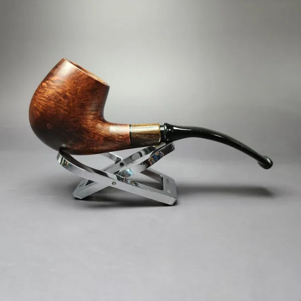 MBSD Briars by Piero Vitale Smooth Brandy w/ Zebrawood Briar Pipe, New - Image 4