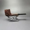 MBSD Briars by Piero Vitale Vintage Sandblasted Billiard w/ Zebrawood Briar Pipe, New - Image 4