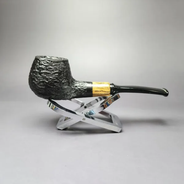 MBSD Briars by Piero Vitale Rusticated Author w/ Zebrawood Briar Pipe, New - Image 4