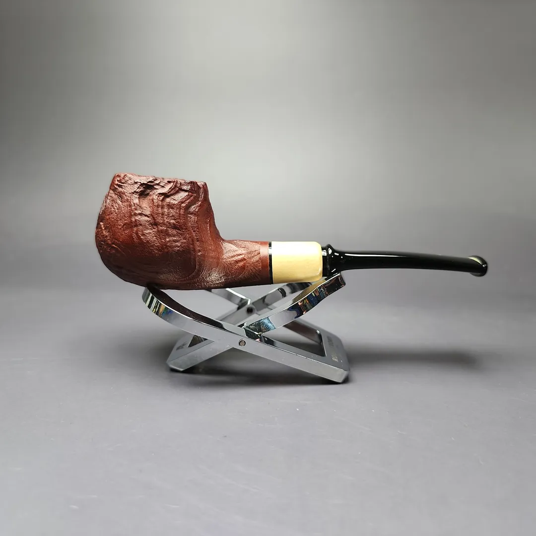 MBSD Briars by Piero Vitale Vintage Sandblasted Author w/ Boxwood Briar Pipe, New - Image 4