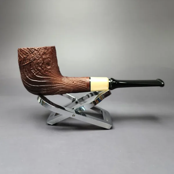 MBSD Briars by Piero Vitale Sandblasted Billiard w/ Olivewood Briar Pipe, New - Image 4