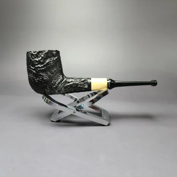 MBSD Briars by Piero Vitale Sandblasted Billiard w/ Olivewood Briar Pipe, New - Image 4