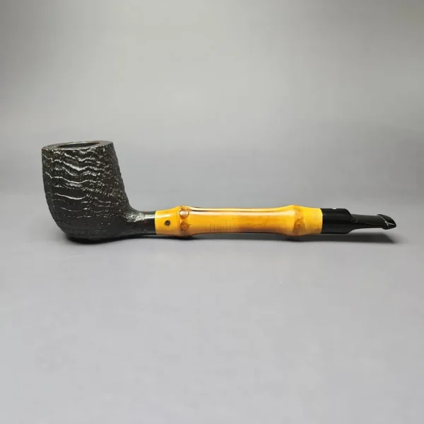 Dunhill 2012 Shell Briar 4103 Sandblasted Billiard w/ Bamboo Estate Briar Pipe, English Estates - Image 4
