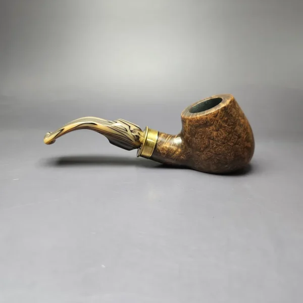 JM Boswell 2024 Smooth Apple w/ Shell Casing Estate Briar Pipe, American Estates - Image 4