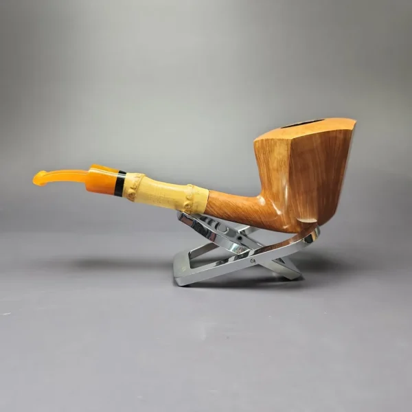 Ph. Vigen for Bjarne Nielsen Smooth Dublin w/ Bamboo Estate Briar Pipe, Unsmoked - Image 3