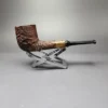MBSD Briars by Piero Vitale Vintage Sandblasted Billiard w/ Zebrawood Briar Pipe, New - Image 4