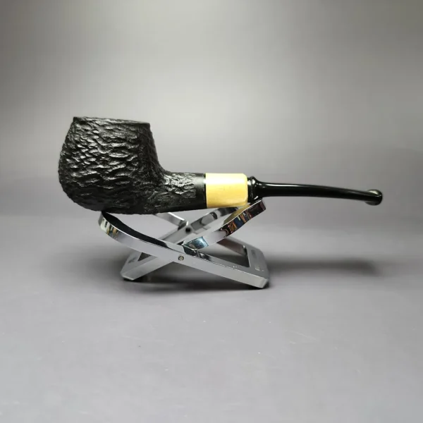 MBSD Briars by Piero Vitale Rusticated Author w/ Olivewood Briar Pipe, New - Image 4