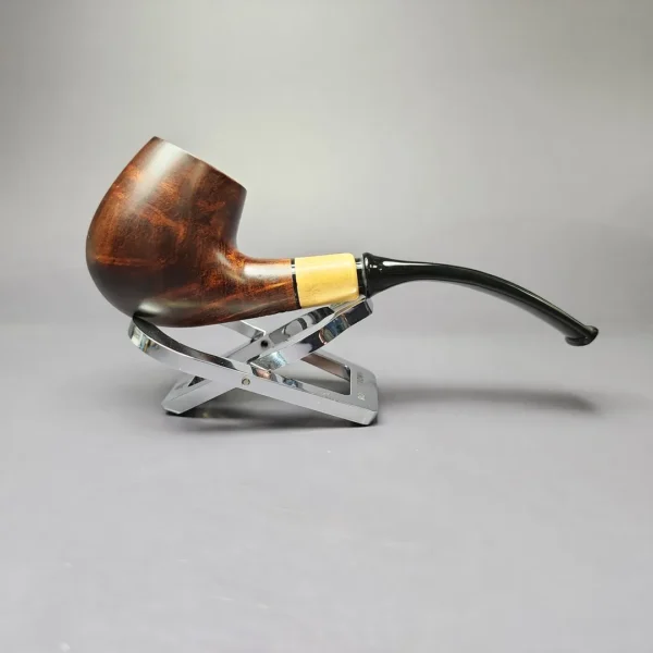 MBSD Briars by Piero Vitale Smooth Brandy w/ Olivewood Briar Pipe, New - Image 4