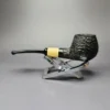 MBSD Briars by Piero Vitale Black Rusticated Author w/ Boxwood Briar Pipe, New - Image 4