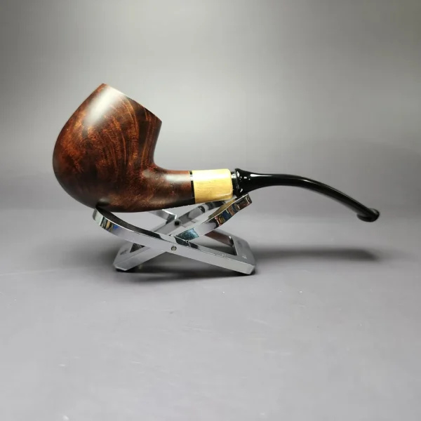 MBSD Briars by Piero Vitale Smooth Brandy w/ Boxwood Briar Pipe, New - Image 4