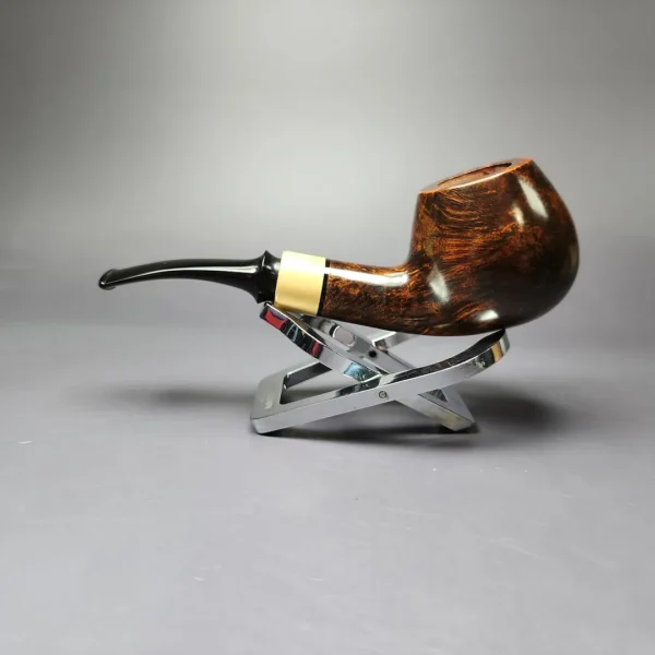 Mina Pipes Smooth Apple w/ Boxwood Estate Briar Pipe, Unsmoked - Image 4