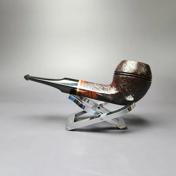 Mina Pipes Sandblasted Bulldog w/ Brass Estate Briar Pipe, Unsmoked - Image 4