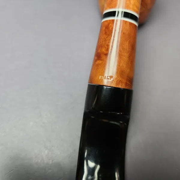 Brebbia Triade Smooth Bent Billiard Estate Briar Pipe, Italian Estates, 9mm - Image 4