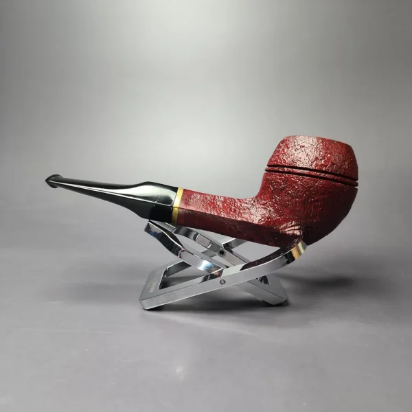 Mina Pipes Sandblasted Bulldog w/ Brass Estate Briar Pipe, Unsmoked - Image 4