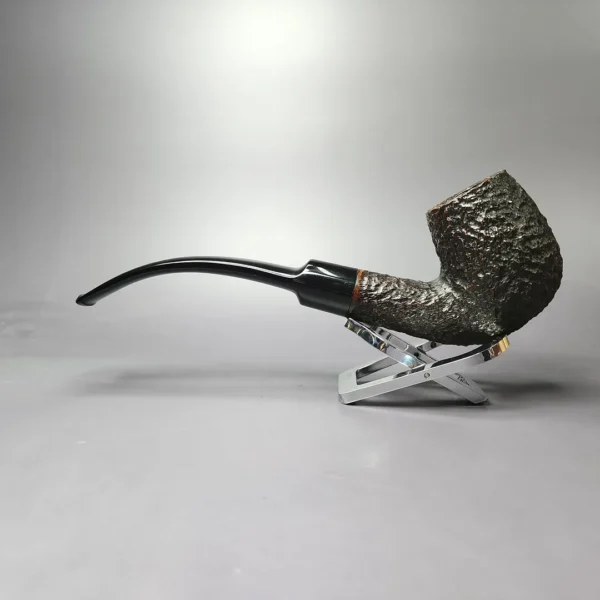 James Upshall Empire Acclaim Magnum Rusticated Bent Billiard Estate Briar Pipe, Unsmoked - Image 4