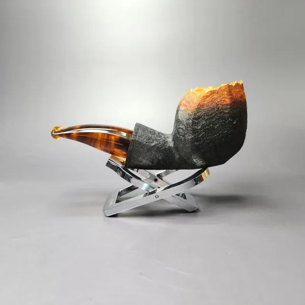 Peter Toth Flame-blast Faceted Freehand Handmade Briar Pipe, New - Image 4