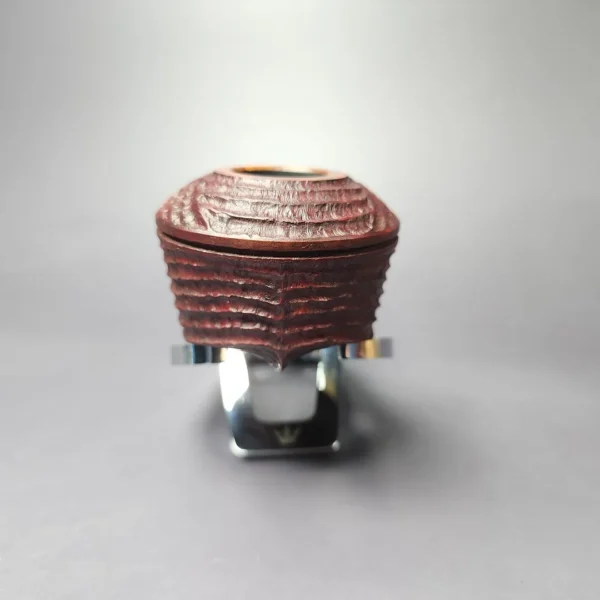 Md. Angga Rusticated Rhodesian w/ Buddha Bamboo Handmade Briar Pipe, New - Image 6