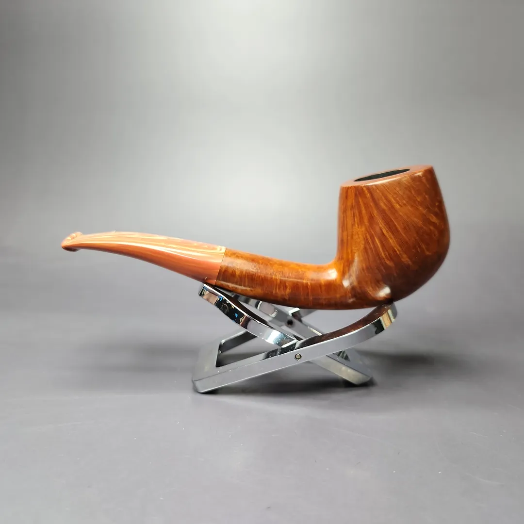 Ian Barnes Smooth Bent Billiard Estate Briar Pipe, Unsmoked - Image 5