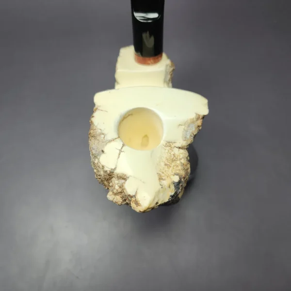MBSD Meerschaum Deluxe Natural XL Freehand Block Meerschaum Pipe, Briar-Mortise, New - Image 5