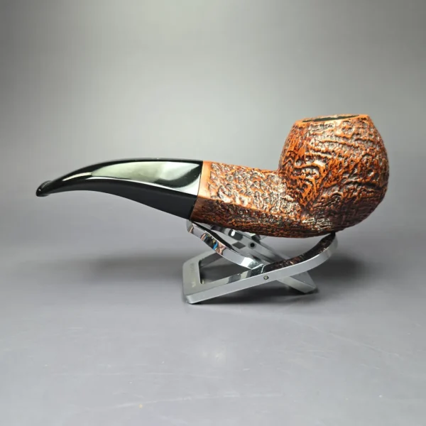 Ser Jacopo Maxima Sandblasted DIamond Shank Apple Estate Briar Pipe, Italian Estates - Image 5