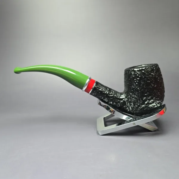 Savinelli 2025 Saint Nicholas 606 KS Rusticated Bent Billiard Briar Pipe, 6mm, New - Image 5