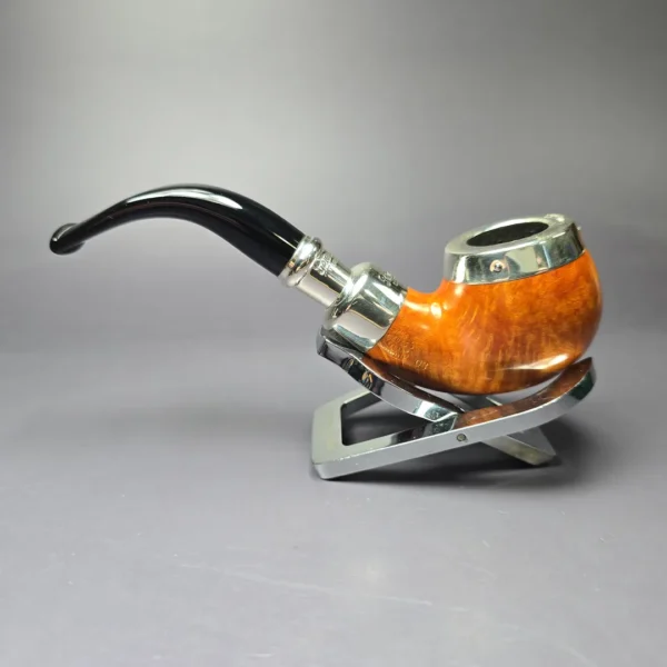 Peterson Natural Spigot w/ Silver Cap 03 Smooth Apple Briar Pipe, New - Image 5