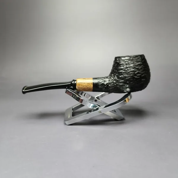 MBSD Briars by Piero Vitale Sandblasted Brandy w/ Zebrawood Briar Pipe, New - Image 5