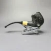 MBSD Briars by Piero Vitale Sandblasted Brandy w/ Boxwood Briar Pipe, New - Image 5