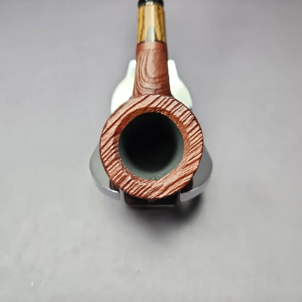 MBSD Briars by Piero Vitale Sandblasted Billiard w/ Zebrawood Briar Pipe, New - Image 5