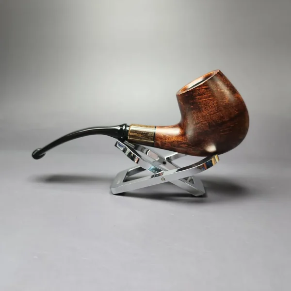 MBSD Briars by Piero Vitale Smooth Brandy w/ Zebrawood Briar Pipe, New - Image 5