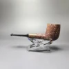 MBSD Briars by Piero Vitale Vintage Sandblasted Billiard w/ Zebrawood Briar Pipe, New - Image 5