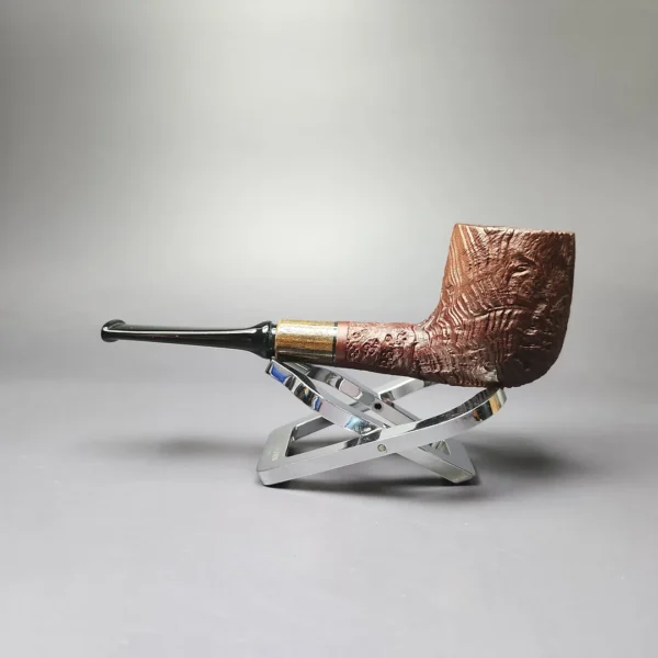 MBSD Briars by Piero Vitale Sandblasted Billiard w/ Zebrawood Briar Pipe, New - Image 5