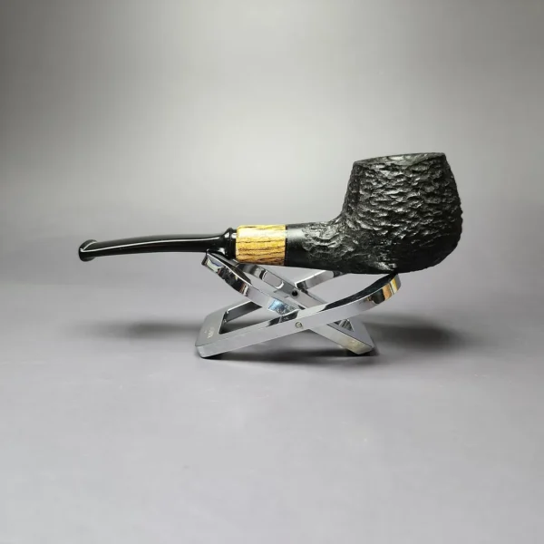 MBSD Briars by Piero Vitale Rusticated Author w/ Zebrawood Briar Pipe, New - Image 5
